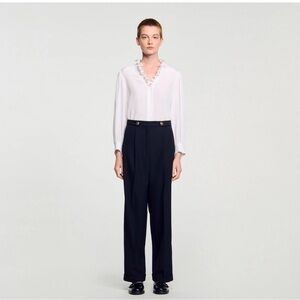 Sandro Straight Leg Trousers US Size 2 NWT Black